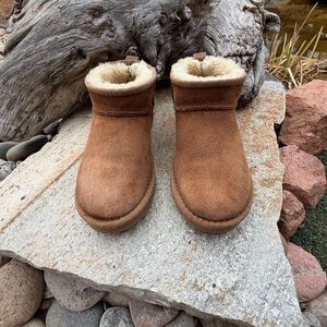 UGG Chestnut Suede Shearling-Lined Ankle Boots